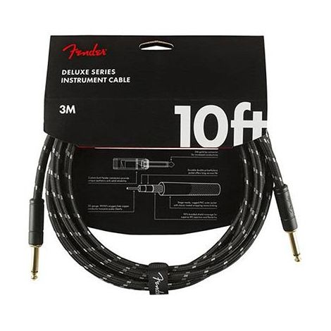 FENDER Deluxe Series Instrument Cable 10"/3M Black Tweed