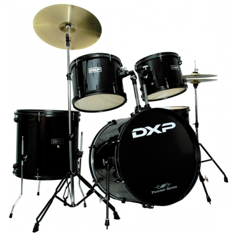 DXP 5 Piece Drum Kit Cymbal Stool Black