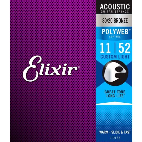 ELIXIR - Acoustic Polyweb 80/20 Bronze Custom Light ( 11-52 )
