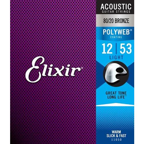 ELIXIR Polyweb Light 11050 12-53 Acoustic Guitar Strings Bronze