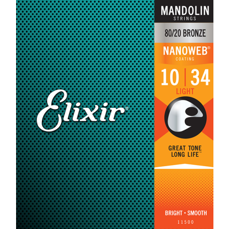 Elixir - Mandolin Nanoweb 80/20 Bronze Light (10-34 )