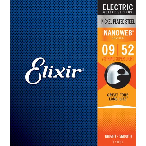 Elixir - Electric Nanoweb Nickel 7 String Super Light ( 9-52 )