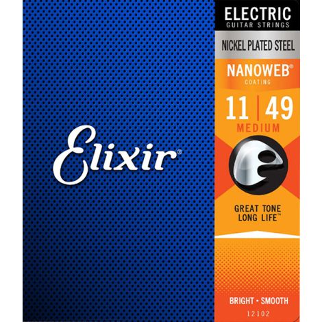 ELIXIR Nanoweb 12102 11-49 Medium Electric Guitar Strings Nickel