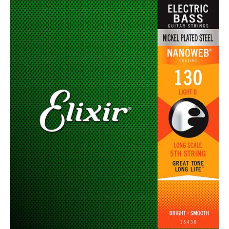 ELIXIR Single 5TH 15430 130 Gauge Bass Guitar Strings Nickel