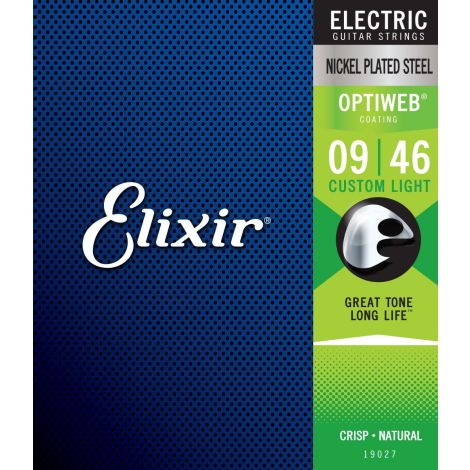 ELIXIR Optiweb 19027 09-46 Custom Light Electric Guitar Strings Nickel