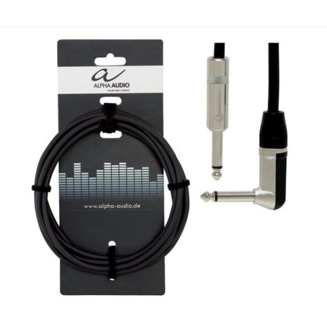 ALPHA Audio Guitar Cable 3METRE Straight Jack to Angled Jack