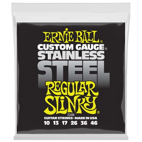 ERNIE BALL 2246 Regular Slinky Custom Gauge Stainless Steel Wound Electric Guitar Strings 10-46