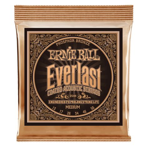 ERNIE BALL Everlast 2544 Medium Coated Phosphor Bronze Acoustic Guitar  Strings 13-56