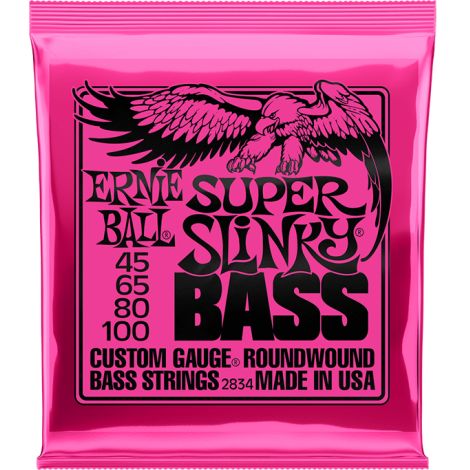ERNIE BALL 2834 Super Slinky 45-100 Bass Guitar Strings Nickel Wound
