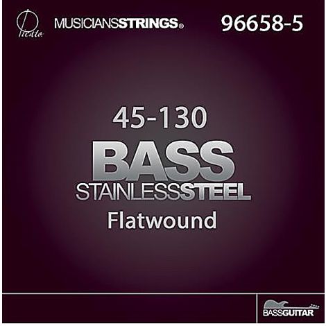 PICATO 96658-5 45-130 S/Steel Flatwound Bass Guitar Strings Set