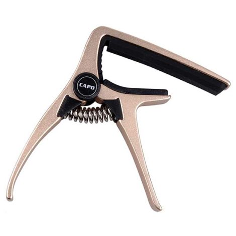 AROMA Acoustic Guitar Capo, High Quality Aluminun Material, Steel Spring, High Quality Silicone Cushion, Gold