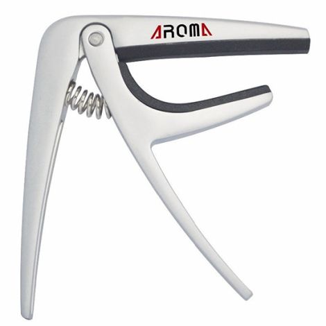 AROMS Guitar Capo, Zinc alloy material, Steel spring, High quality silicone cushion, SILVER