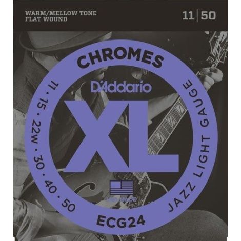 DADDARIO ECG24 11-50 Chrome Jazz Light Electric Guitar Strings Set Nickel Wound