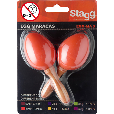 2Pc Egg Maracas S/1 3/8Oz/Org
