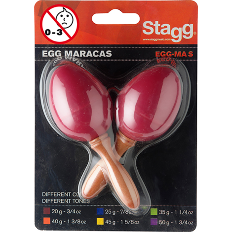 2PC Egg Maracas S/1 3/4oz/Red