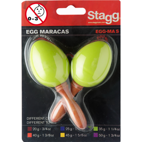 2PC Egg Maracas S/1 1/4oz/GR