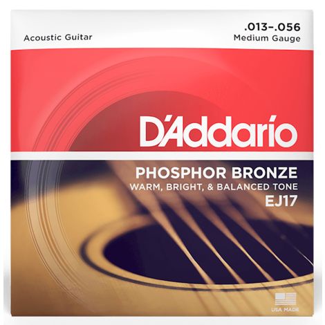 DADDARIO EJ17 13-56 Medium Acoustic Guitar Strings Phosphor Bronze