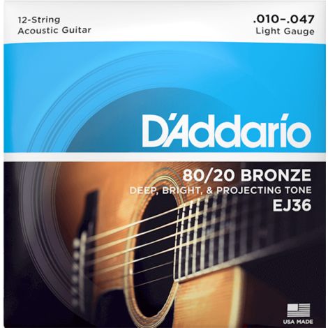 DADDARIO EJ36 10-47 String Acoustic Guitar String 80/20 Phosphor Bronze