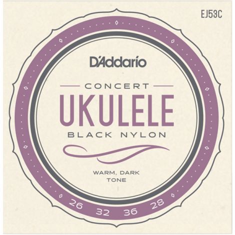 DADDARIO Ej53C Concert Ukulele Black Nylon Strings