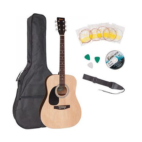 ENCORE EWP100 Left Handed Acoustic Guitar Outfit Natural