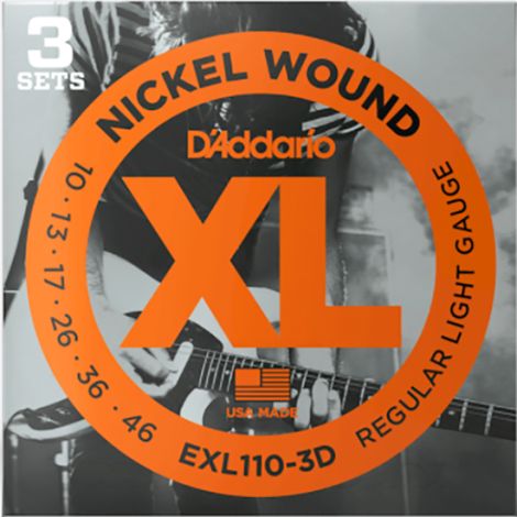 DADDARIO EXL110-3D 10-46 Electric Guitar Strings Nickel Wound