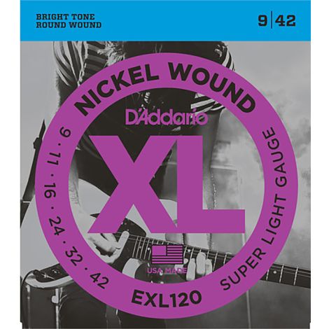 D'ADDARIO EXl120 9-42 Super Light Electric Guitar Strings Nickel Wound