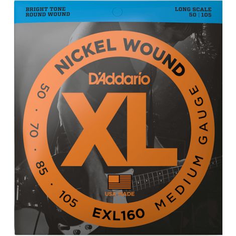 D'ADDARIO Exl160 50-105 Medium Bass Guitar Strings Nickel
