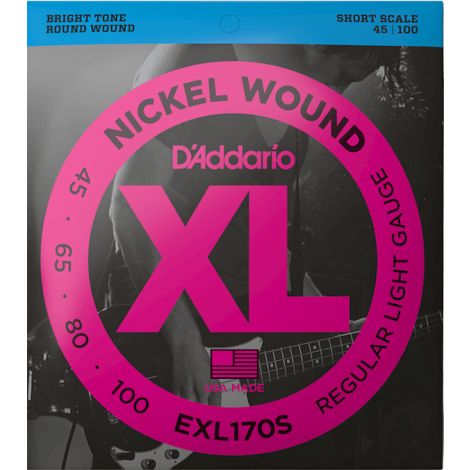 DADDARIO EXL170S 45-100 Short Bass Guitar Strings Nickel Wound