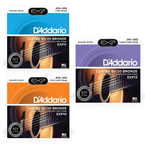 D'ADDARIO EXP Coated 80/20 Bronze Acoustic Guitar Strings