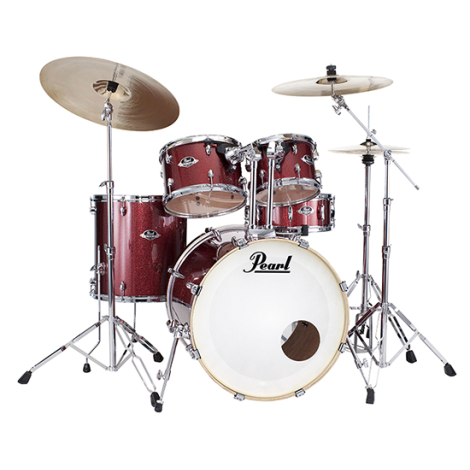 PEARL EXX Drum Kit 5 Pieces 22" Bass 10" Tom 12" Tom 16" Floor 14" Snare Black Cherry Glitter