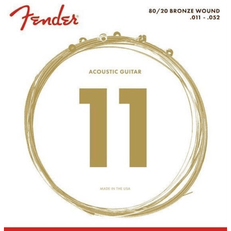 FENDER 80/20 Bronze Acoustic Guitar Strings 011-052