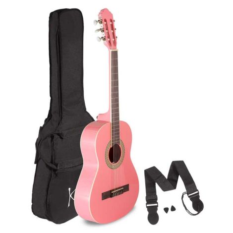 KODA 3/4 Size Left Handed Acoustic Guitar Pack - Pink