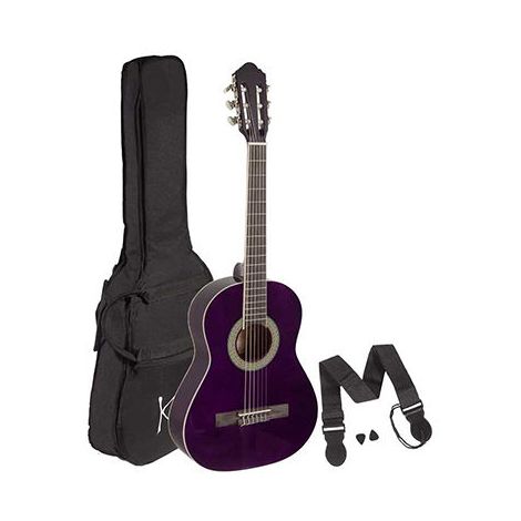 KODA 3/4 Size Left Handed Acoustic Guitar Pack - Purple