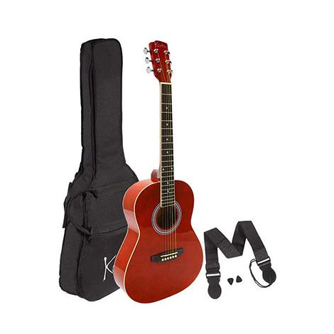 KODA 3/4 Size Left Handed Acoustic Guitar Pack - Red