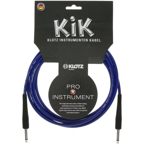 KLOTZ KIK3 OPPBL 3 Metre Guitar Cable Blue