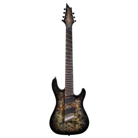 Cort KX500MS Stardust Black Electric Guitar Strat 7 String Fan Fret 