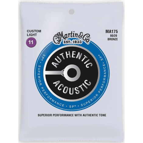 MARTIN MA175 11-52 Custom Light Authentic Acoustic Guitar String Bronze