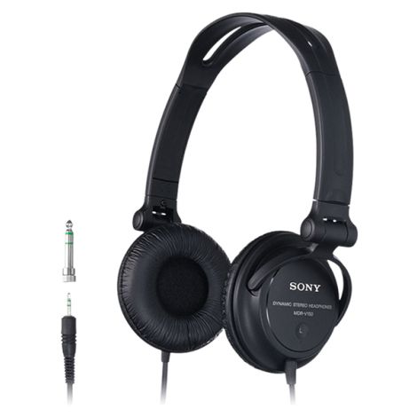 SONY V150 Reversible Earcup Monitor Dj Headphones Black