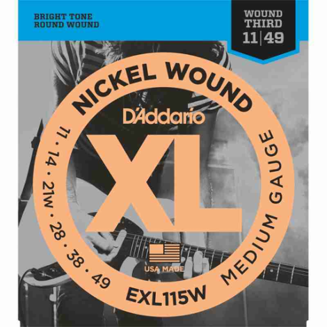 DADDARIO EXL115W 11-49 Electric Guitar Strings Nickel Wound