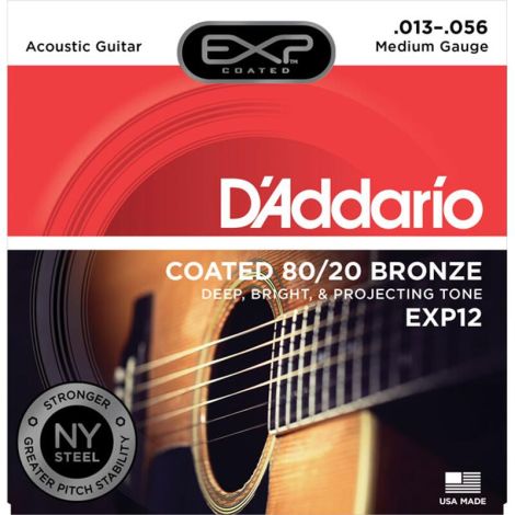 DADDARIO EXP12 13-56 Medium Acoustic Guitar Strings Phosphor Bronze