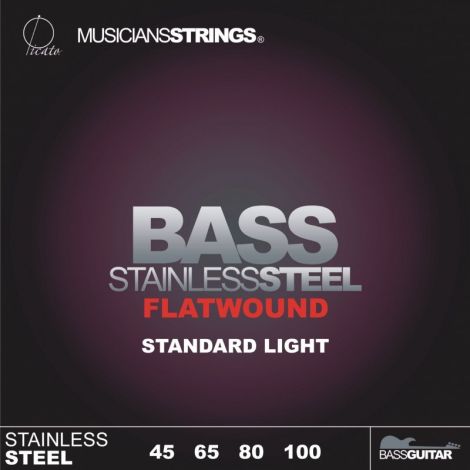 PICATO 96658 45-105 FLATWOUND BASS GUITAR STRINGS STAINLESS STEEL