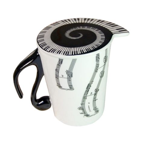 Mug And Lid (Vertical Music Staves)