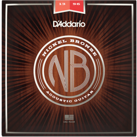 DADDARIO NB1356 13-56 Medium Acoustic Guitar Strings Nickel Bronze
