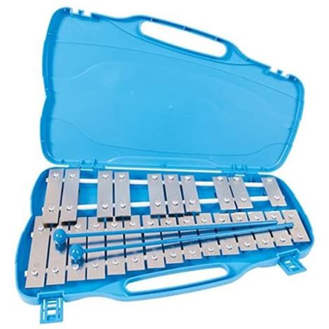 PP 25 Note Glockenspiel Silver Keys in Plastic Carry Case