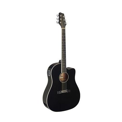 STAGG SA35 DSCE-BK Electro Acoustic Guitar SH Cut Black