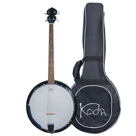 KODA 4 String Banjo 24 Brackets, 19 Fret, Wooden Rim, Mahogany Neck And Resonator, Rosewood Fingerboard