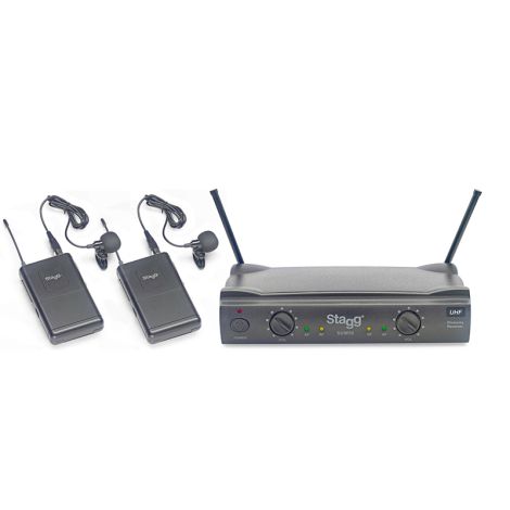 STAGG UHF WIRELESS 2 LAVALIER  MICROPHONES