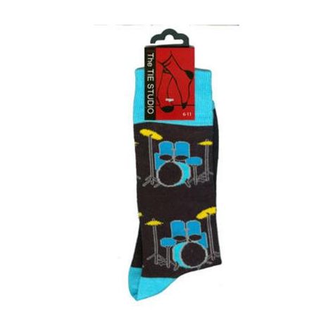Blue & Yellow Drumkit Socks (Size 6-11)