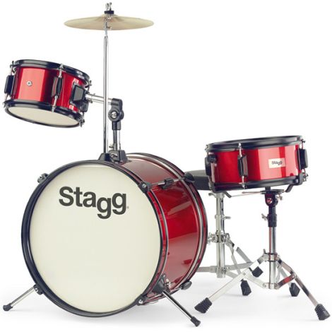 STAGG 3 Piece Junior Drum Kit Red 16"Â