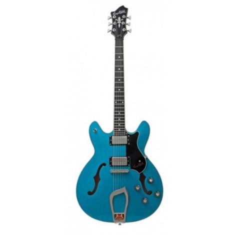 HAGSTROM Viking Miami Blue Hollow Body Electric  Guitar w/ Case